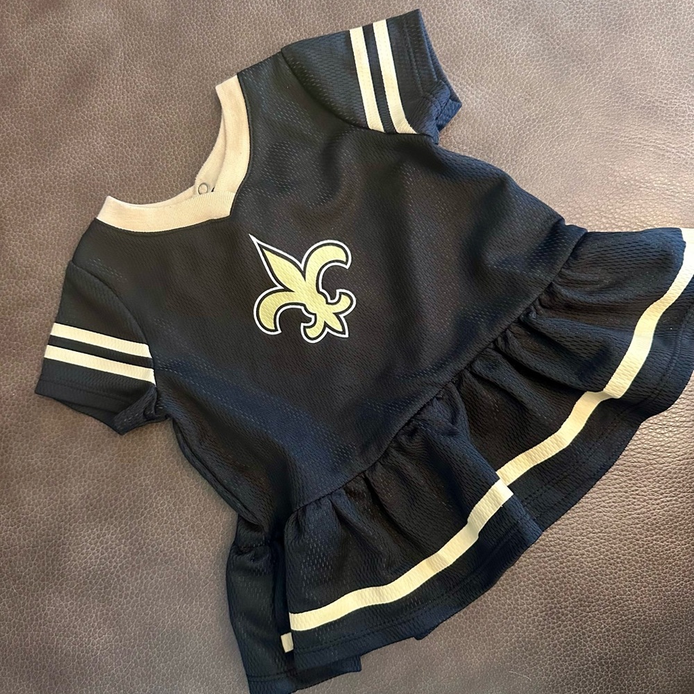 Infants New Orleans Saints Black and Gold Fleur-de-Lis dress